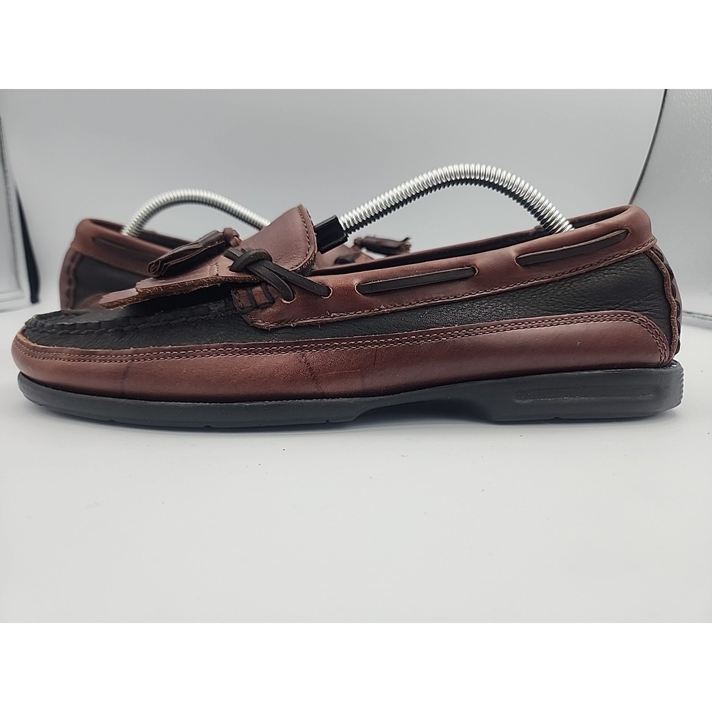 Sperry Men's Top- Sider  2 Tone Black/Brown Tassel Slide On Loafers‎ Size 9.5